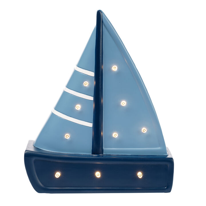 Lambs & Ivy Little Skipper Hand Painted Nautical Sailboat Table Top Lamp/Light
