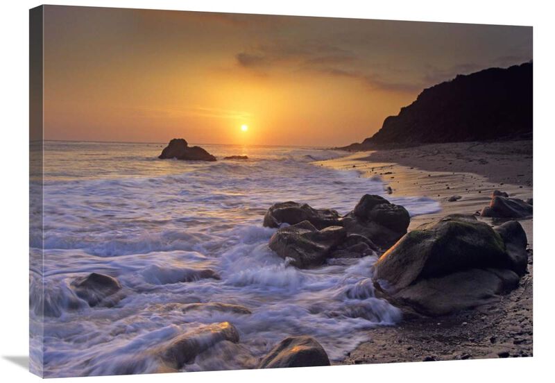 Sunset over Leo Carillo State Beach, Malibu, California-Canvas Art-32x24