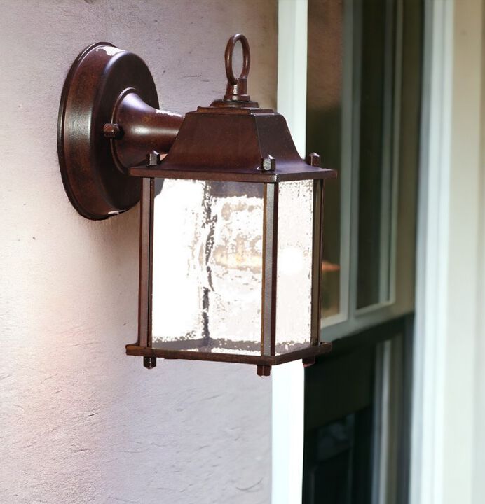 Hivvago Dark Brown Hanging Waterfall Glass Lantern Wall Light
