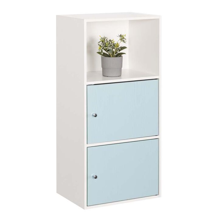 Convenience Concepts Xtra Storage 2 Door Cabinet with Shelf, White/Seafoam