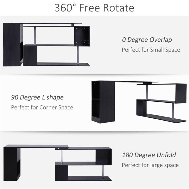 Modern L-Shaped Computer Desk for Home Office and Gaming