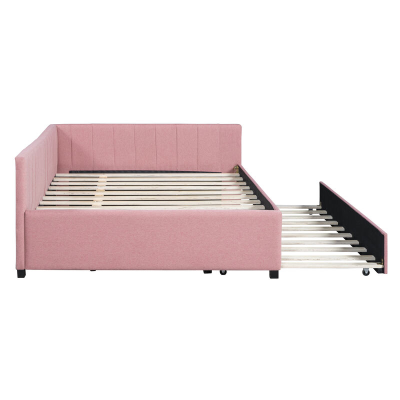 Merax Upholstered Daybed Bed Frame with Trundle