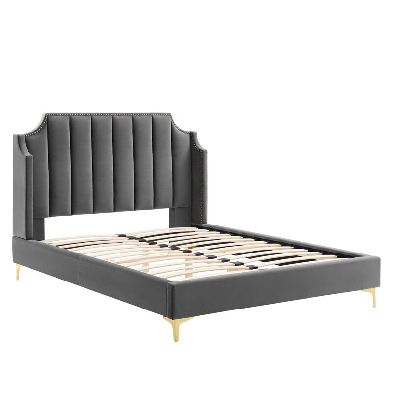 Modway - Daniella Performance Velvet Queen Platform Bed