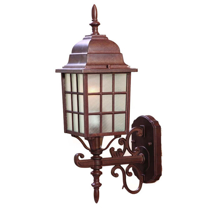 Hivvago Dark Brown Window Pane Lantern Wall Sconce