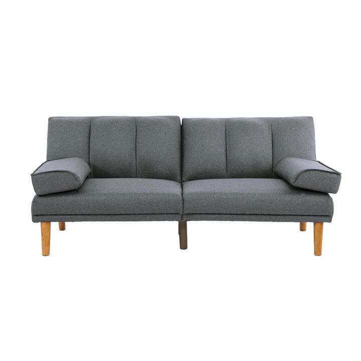 Blue Grey Polyfiber Sectional Sofa Set with Adjustable Chaise