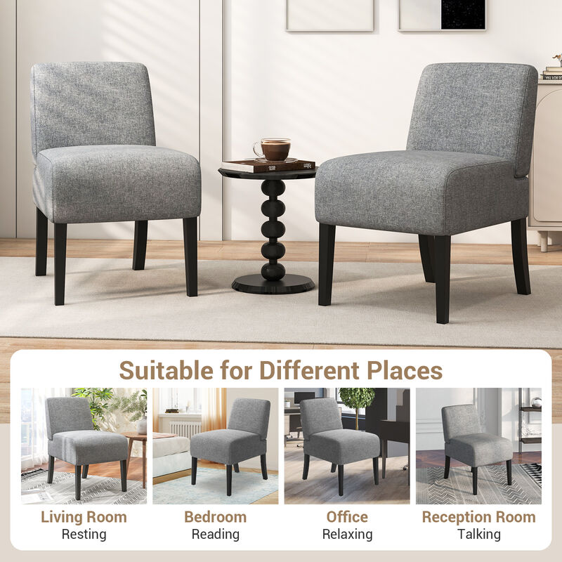 Upholstered Living Room Chair with Rubber Wood Legs