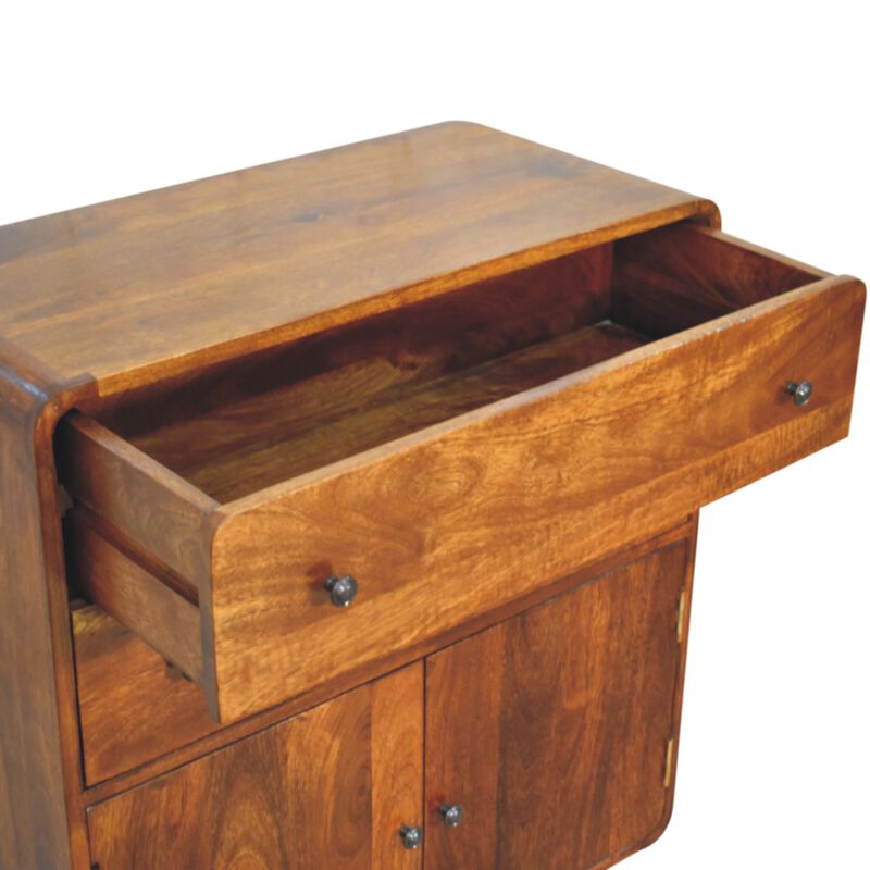 Artisan Furniture Solid Wood Curved Nordic Charm Cabinet