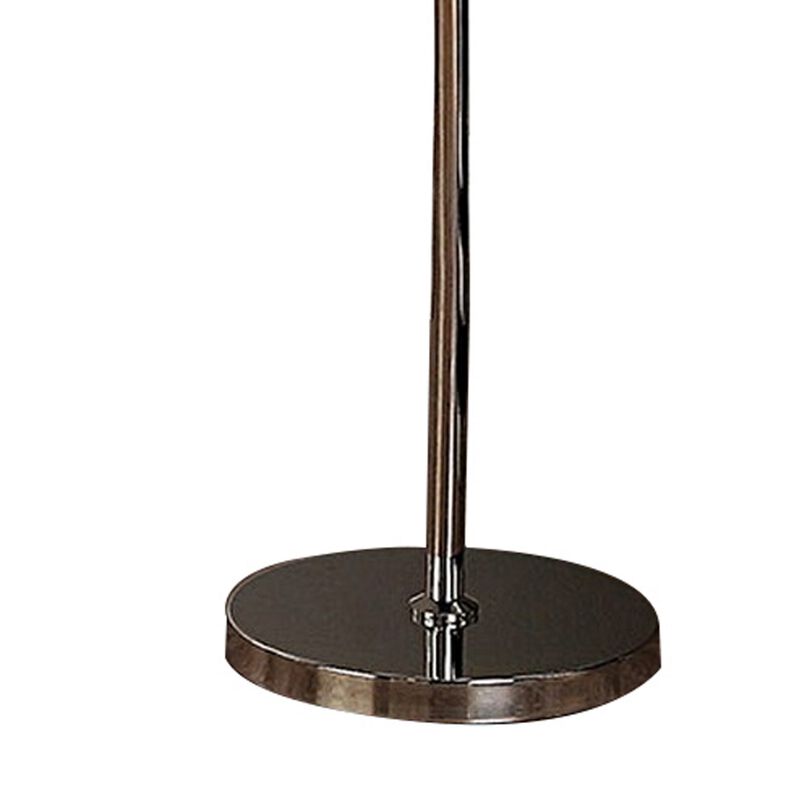 Spark 62 Inch Floor Lamp, 3 Cylindrical Glass Shades, Bright Nickel, Silver - Benzara