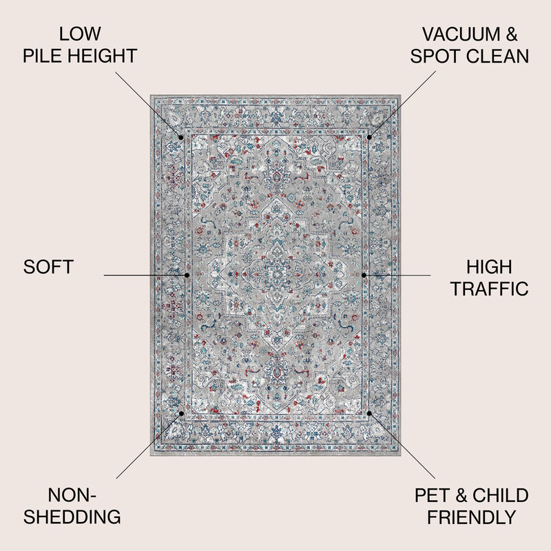 Sierra Modern Persian Vintage Medallion Area Rug