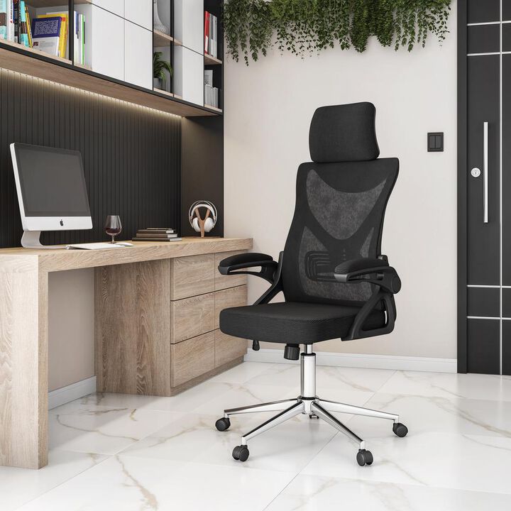 Techni Mobili Office Chair with Lumbar Support & Adjustable Headrest