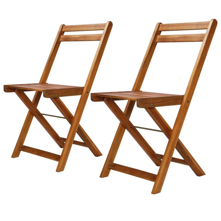 vidaXL Outdoor Bistro Chairs 2 pcs Solid Acacia Wood vidaXL Outdoor Bistro Chairs 2 pcs Solid Acacia Wood