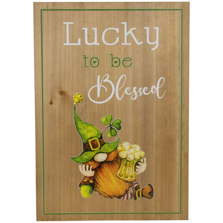 Lucky to be Blessed St. Patricks Day Wooden Wall Sign - 18.5"