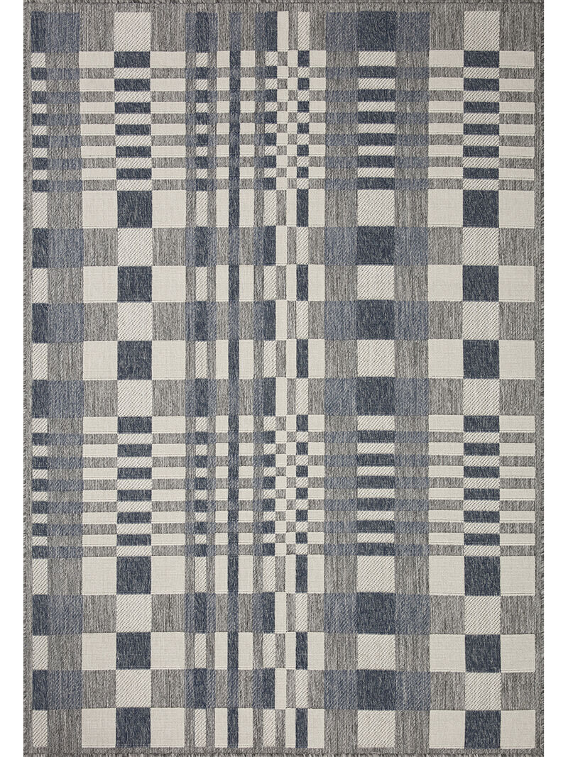 Rainier RAI04 Ivory/Denim 5'3" x 7'7" Rug