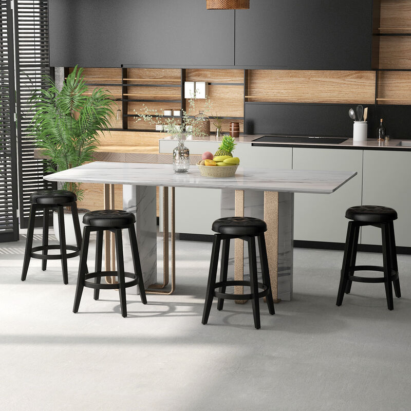 Set of 2 Upholstered Swivel Bar Stools - Comfortable and Stylish Counter Seating