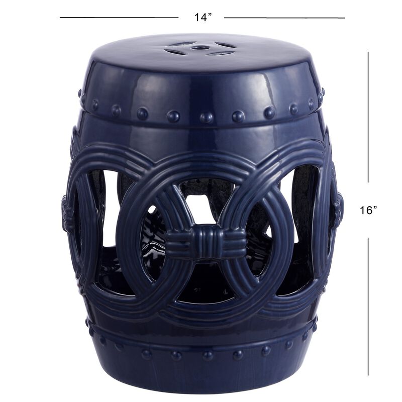 Lucky Coins Chinese Ceramic Drum Garden Stool