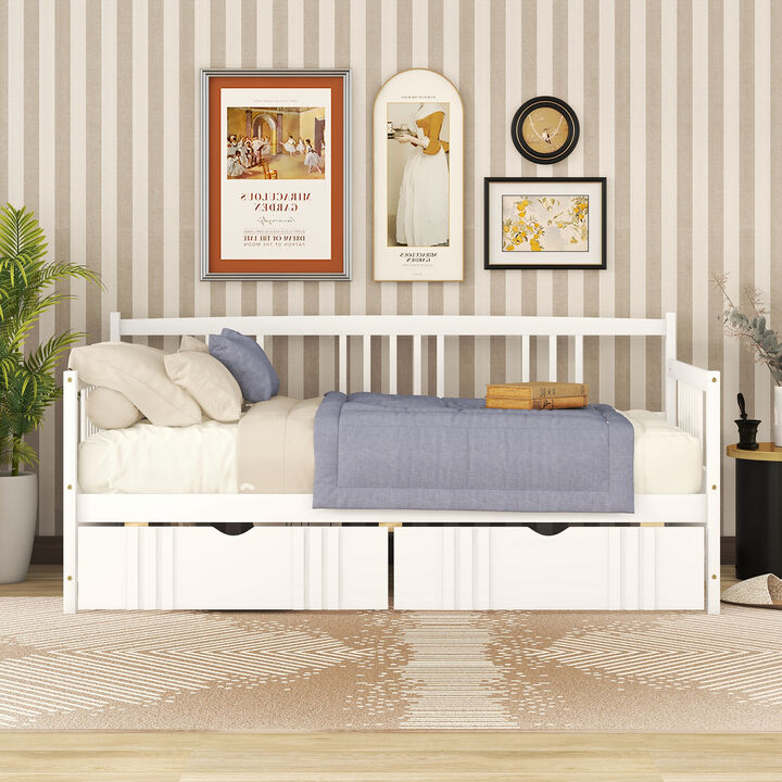 Merax Daybed Wood Bed with 2 Drawers
