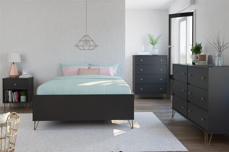 Novogratz Owen 4 Drawer Dresser, Black