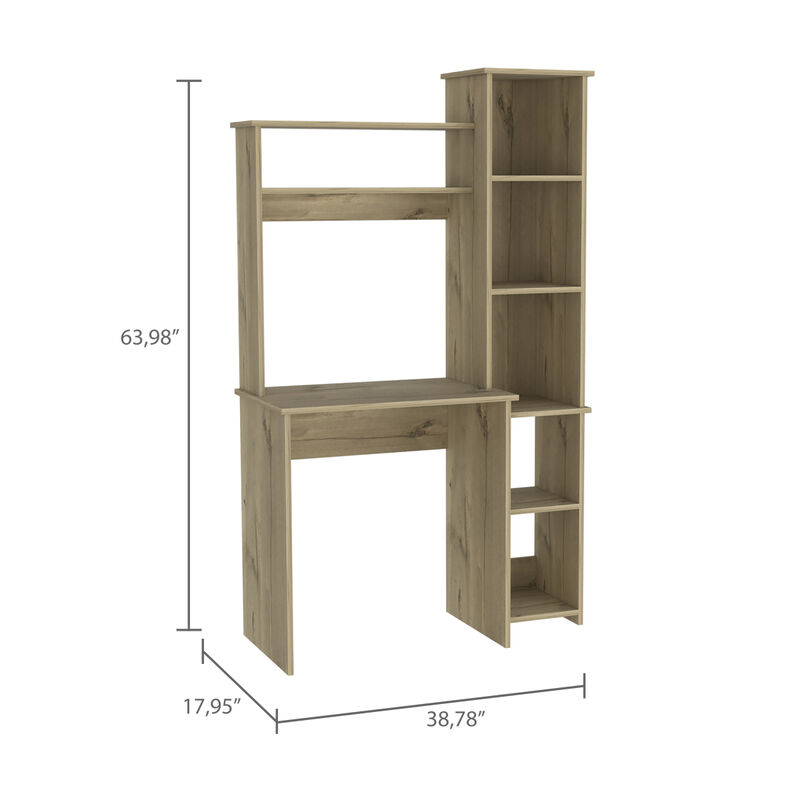 Versailles Writintg Desk, Two Superior Shelves, Five Cubbies - Light Oak