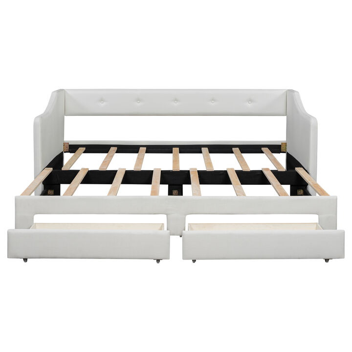 Merax Upholstered Daybed Bed with 2 Drawers