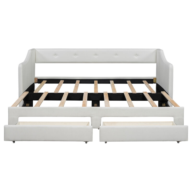 Merax Upholstered Daybed Bed with 2 Drawers