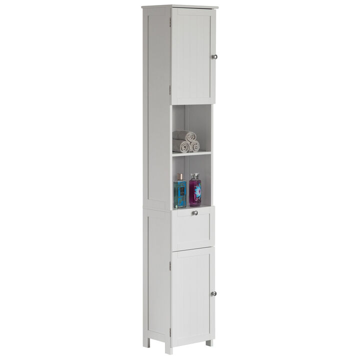 White Tall Standing Bathroom Linen Tower Storage Cabinet for Bathroom and Vanity White Tall Standing Bathroom Linen Tower Storage Cabinet for Bathroom and Vanity