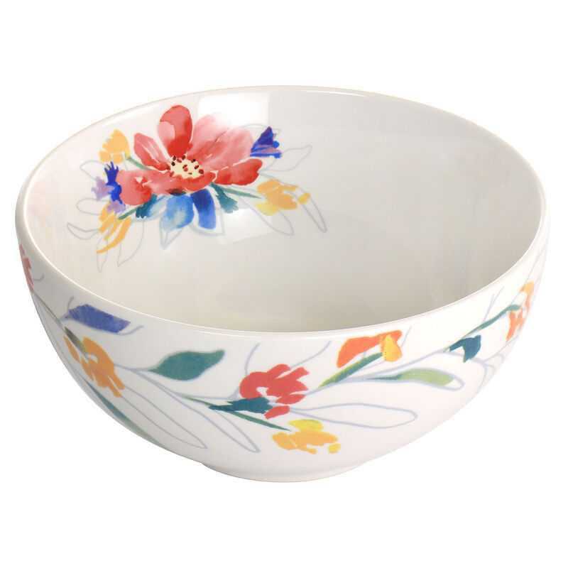 Spice by Tia Mowry Goji Blossom 12 Piece Fine Ceramic Dinnerware Set in Blue
