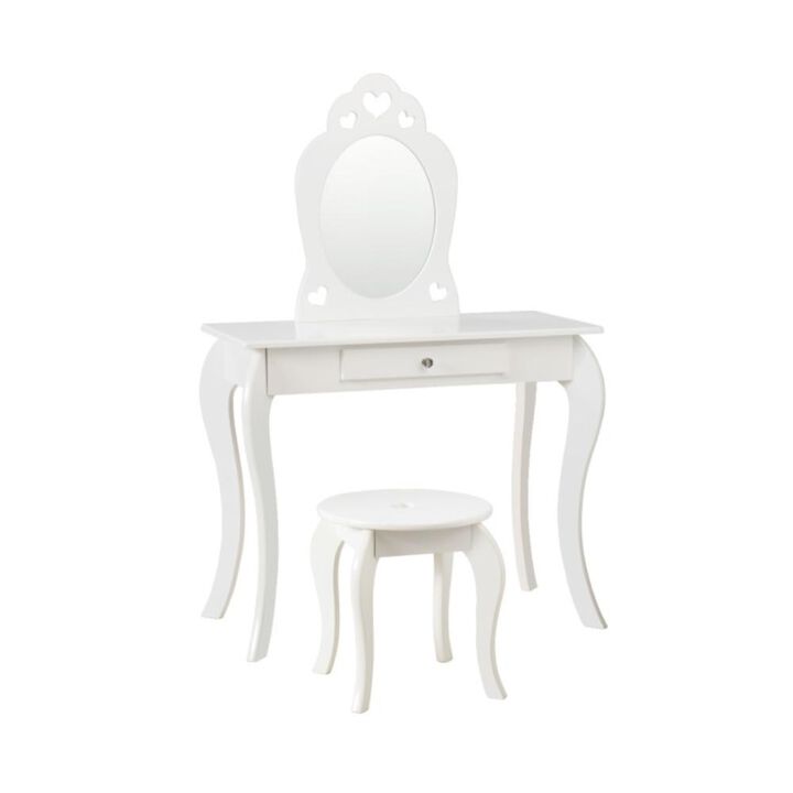 Hivvago Kids Princess Makeup Dressing Play Table Set with Mirror