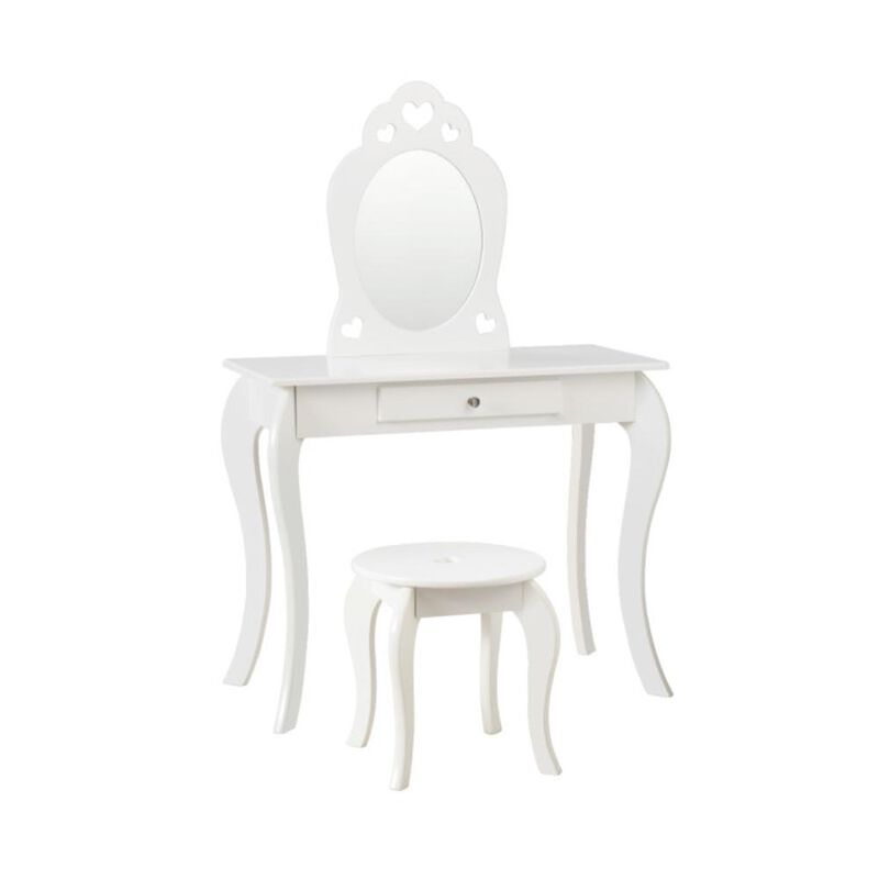 Hivvago Kids Princess Makeup Dressing Play Table Set with Mirror