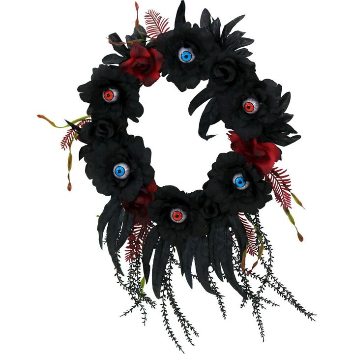 Haunted Hill Farm 22 Wreath with light up Eyeballs