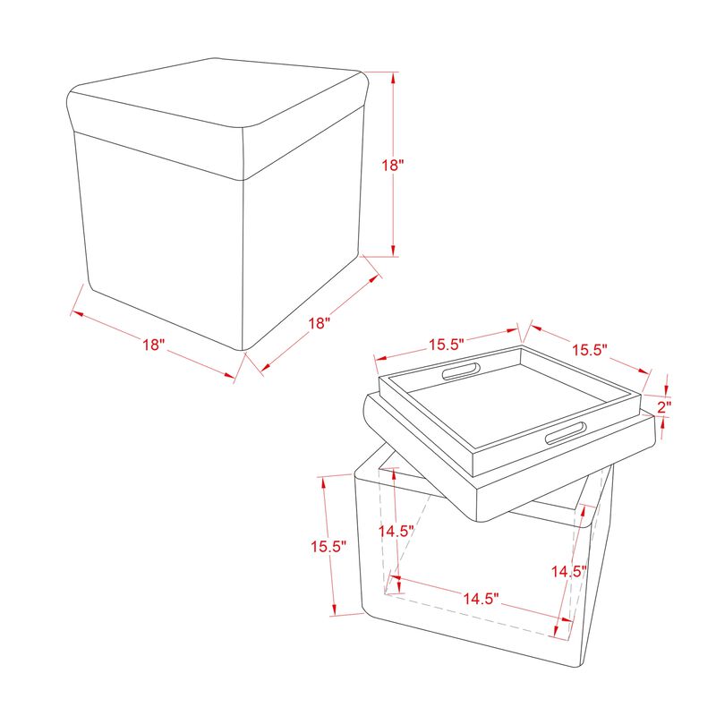 Inspired Home Emme Faux Fur Storage Ottoman