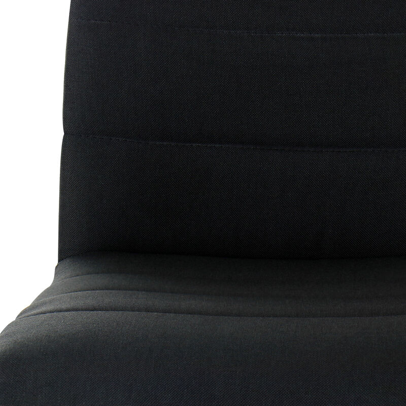 Elama 2 Piece Adjustable Fabric Bar Stool in Charcoal with Black Base