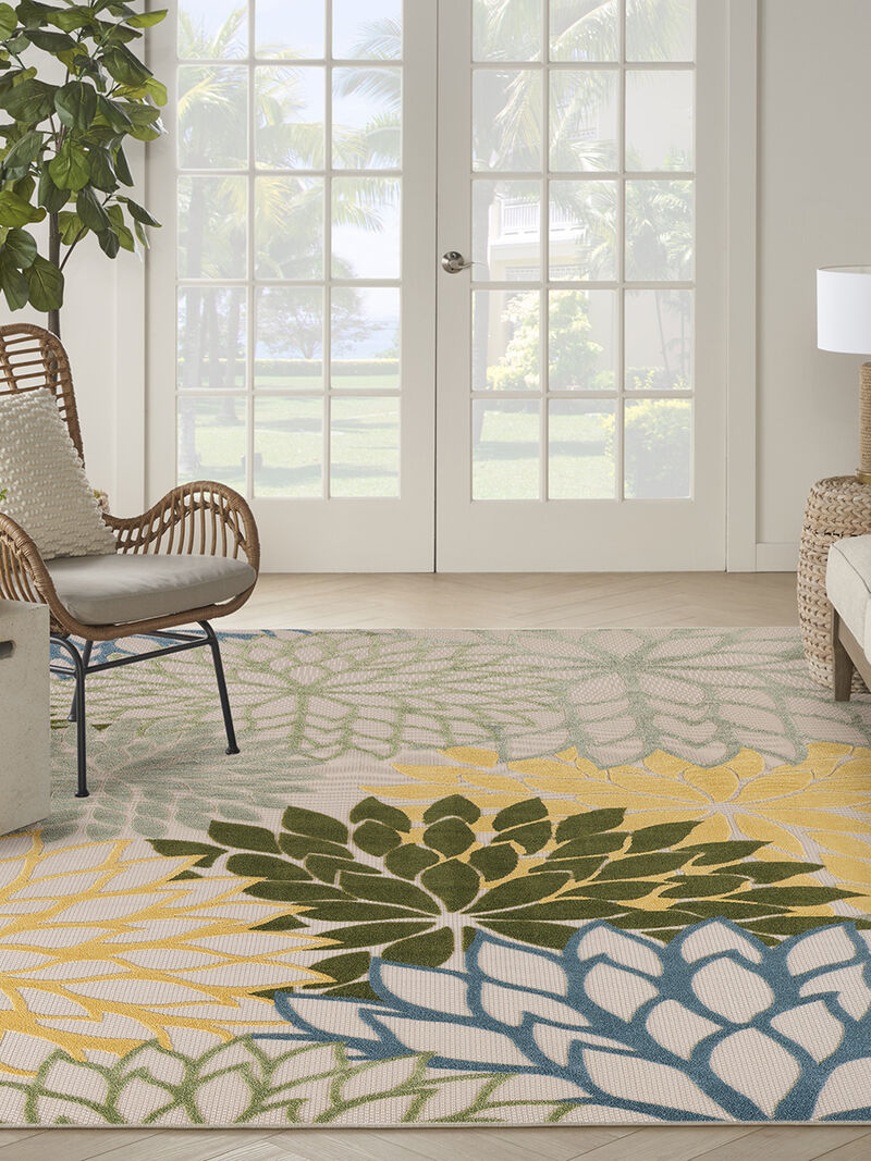 Aloha ALH05 Green/Multicolor 6' x 9' Rug