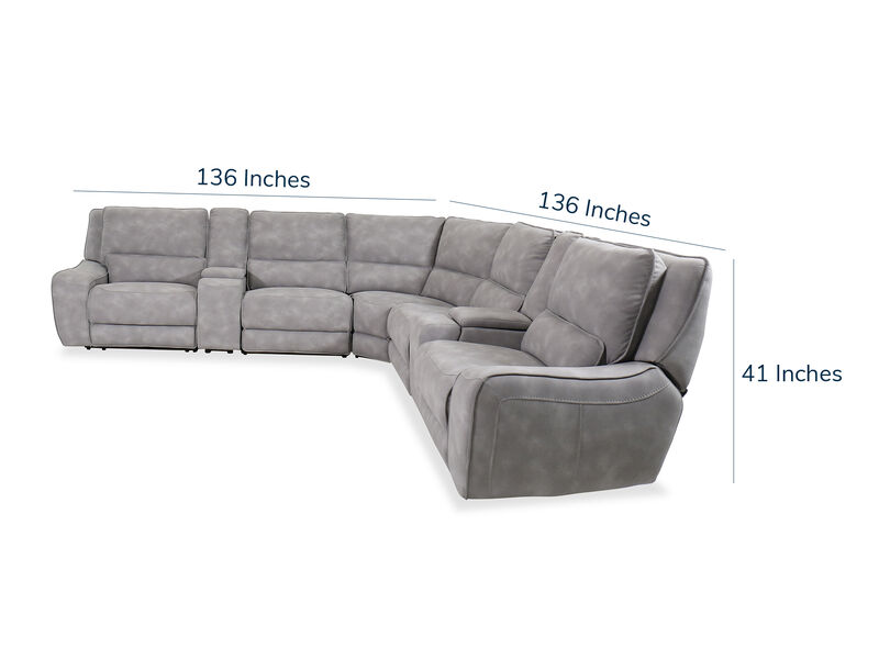 Buffy 7-Piece Sectional in Gray