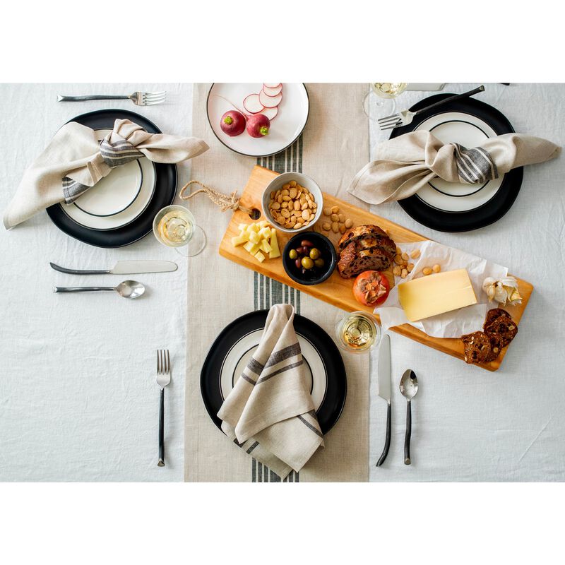 Solino Home 100% Pure Linen Table Runner | Farmhouse