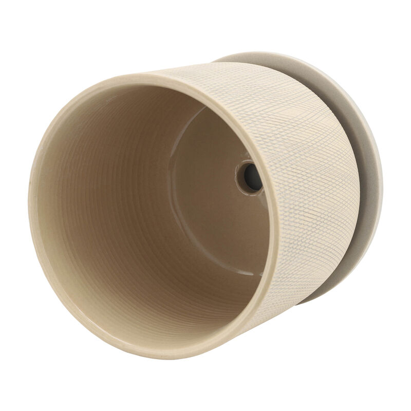 Mesh Planter with Saucer, Sage