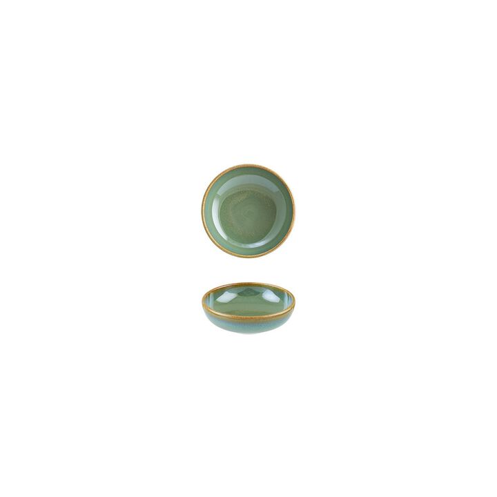 Sage dia.4" h:0.75" 4 oz. Round Green Porcelain Bowl (Set of 4)