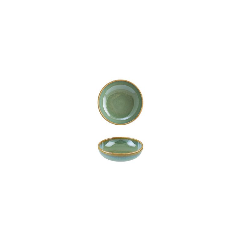 Sage dia.4" h:0.75" 4 oz. Round Green Porcelain Bowl (Set of 4)