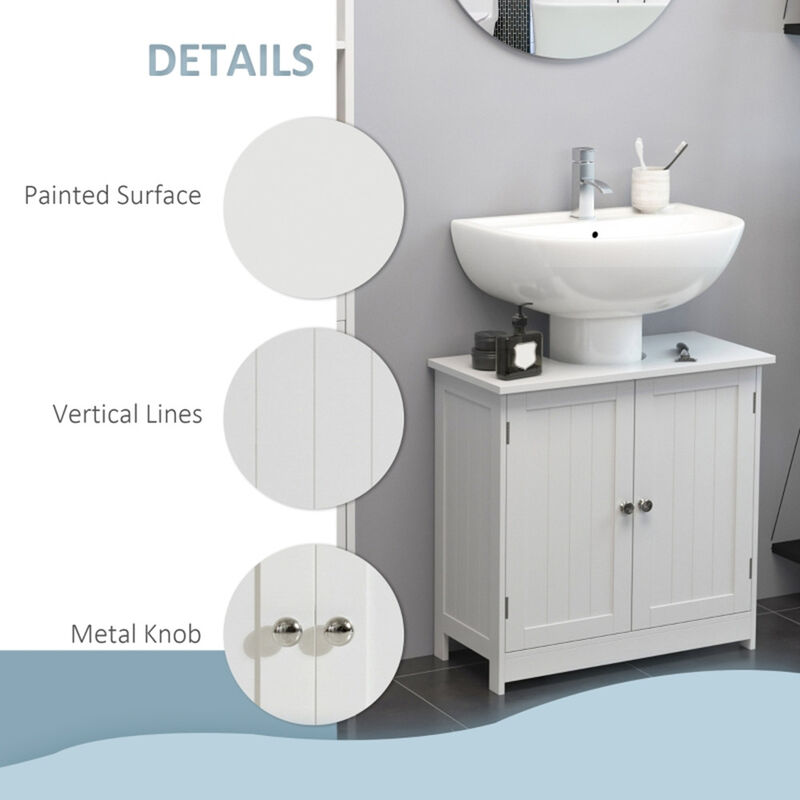 Bathroom Cabinet with 2 Doors and Shelf for Organized Vanity Storage