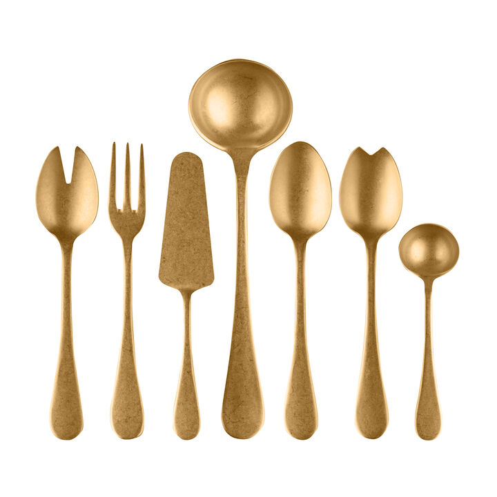 Vintage 7-Piece Serving Set in Gold