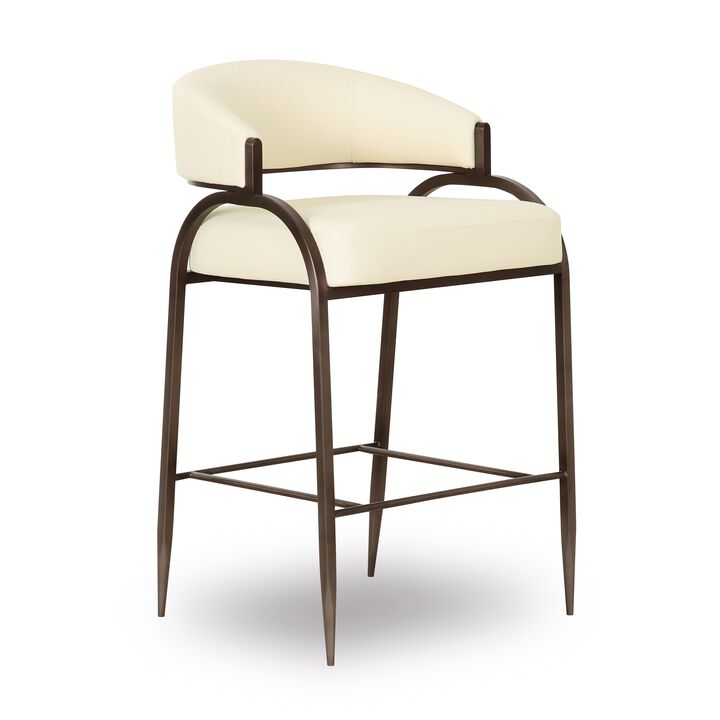 Tatum Cream Textured Performance Boucle Counter Stool