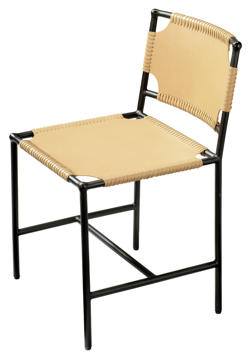 Asher Leather Dining Chair in Cashew