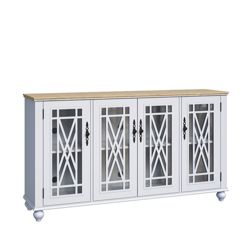 FESTIVO 63" Antique-Inspired Kitchen Buffet Sideboard Cabinet
