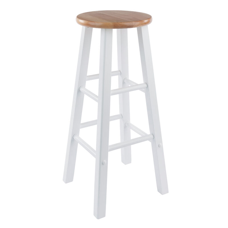 Winsome Element Bar Stools, 2-Pc Set, Natural & White