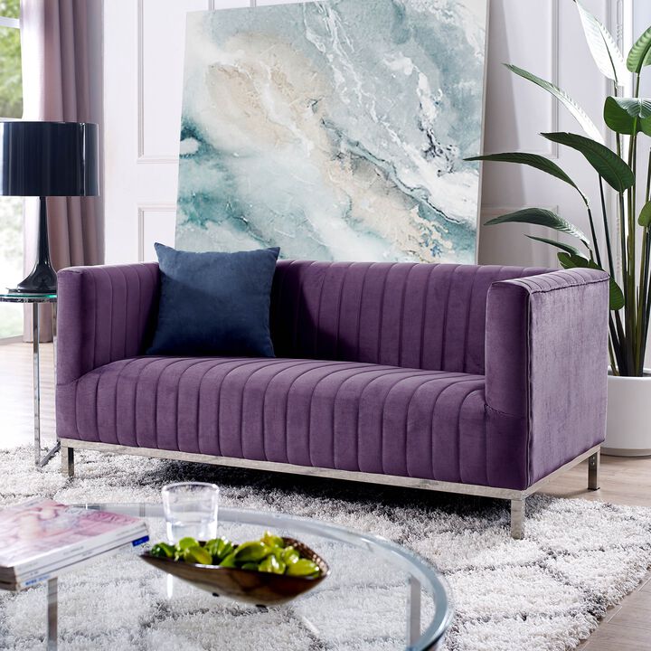 Inspired Home Jay Velvet Loveseat