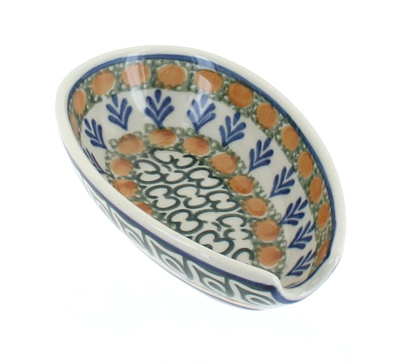 Blue Rose Polish Pottery Sapphire Fields Small Spoon Rest