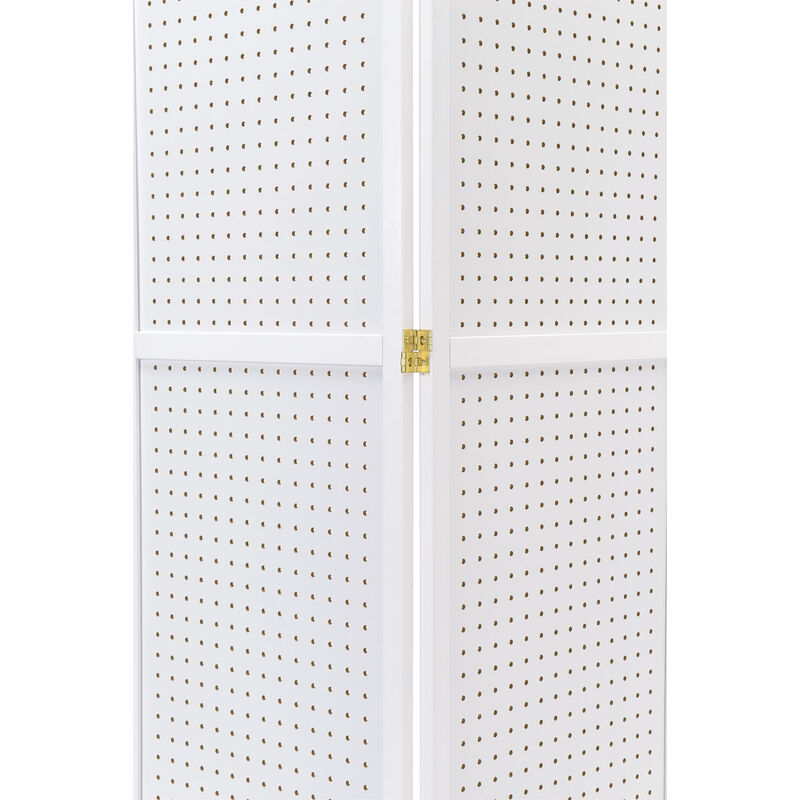 Legacy Decor 4 Panels Room Divider Folding Screen Pegboard Insert
