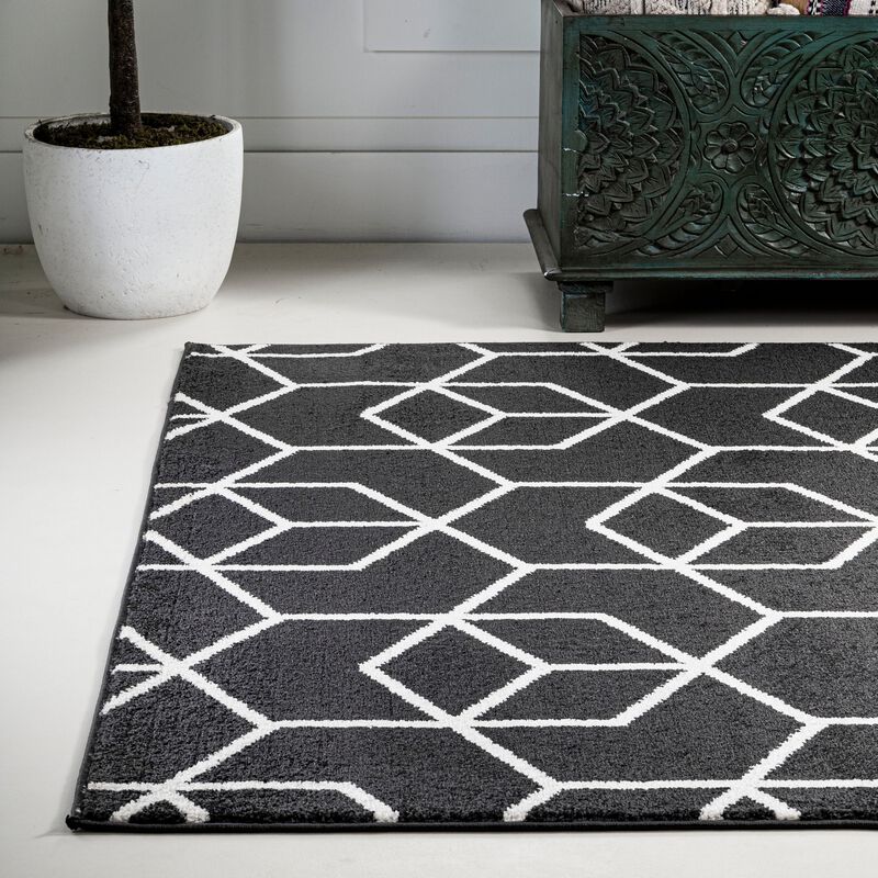 Tumbling Blocks Modern Geometric Area Rug