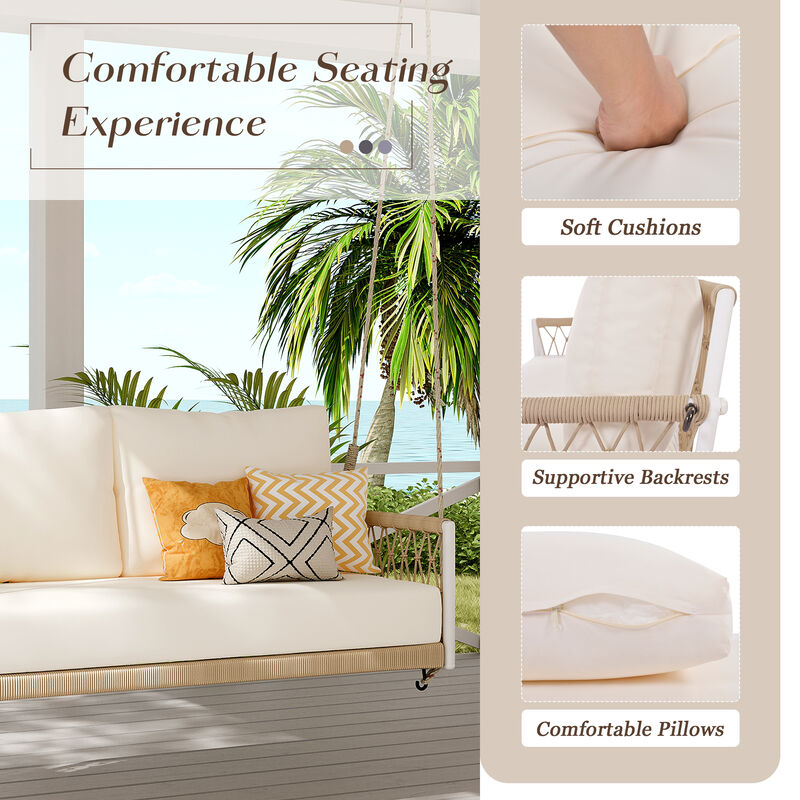 Merax Woven Rope Outdoor Swing Sofa