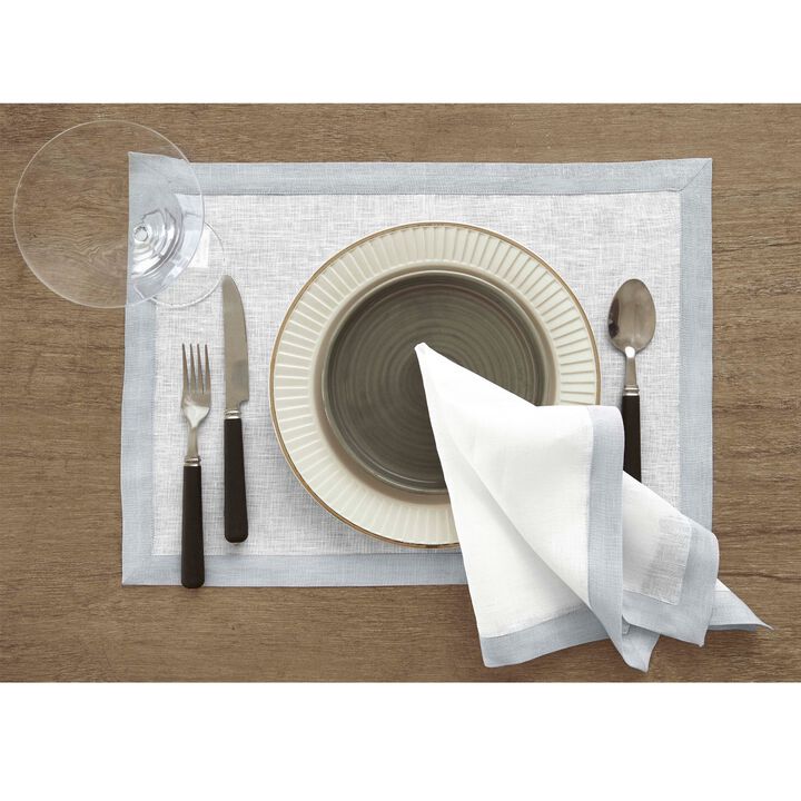 Solino Home 100% Pure Linen Placemats 14 x 19 Inch Set of 4 | Classic