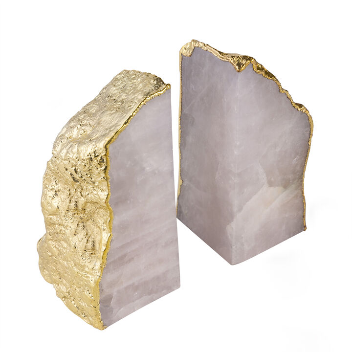 Dazzle Rose Quartz Bookends - Set of 2